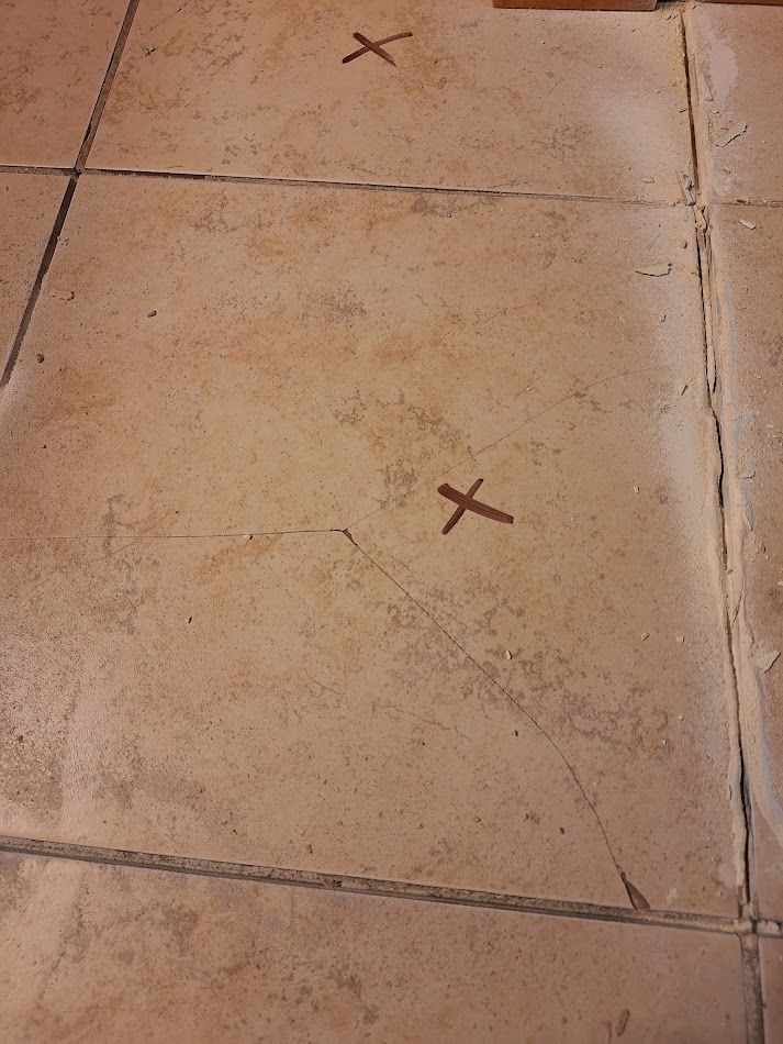 Tile floor repair marking in Steamboat Springs