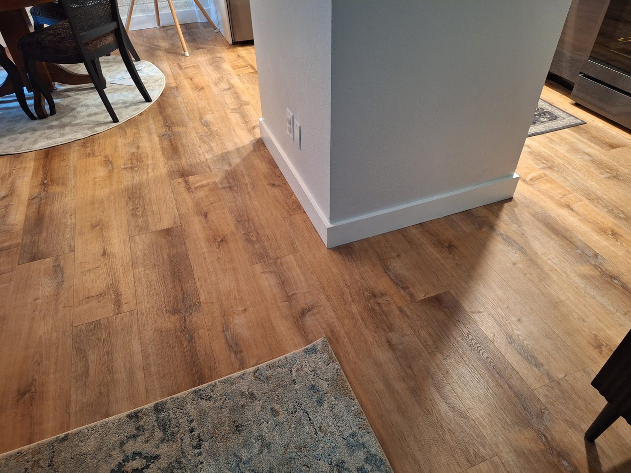 Vinyl plank flooring installation in a Steamboat Springs home